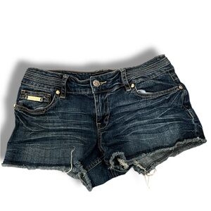 Vintage Baby Phat Dark Wash Denim Shorts Y2K Low Rise – Size 9